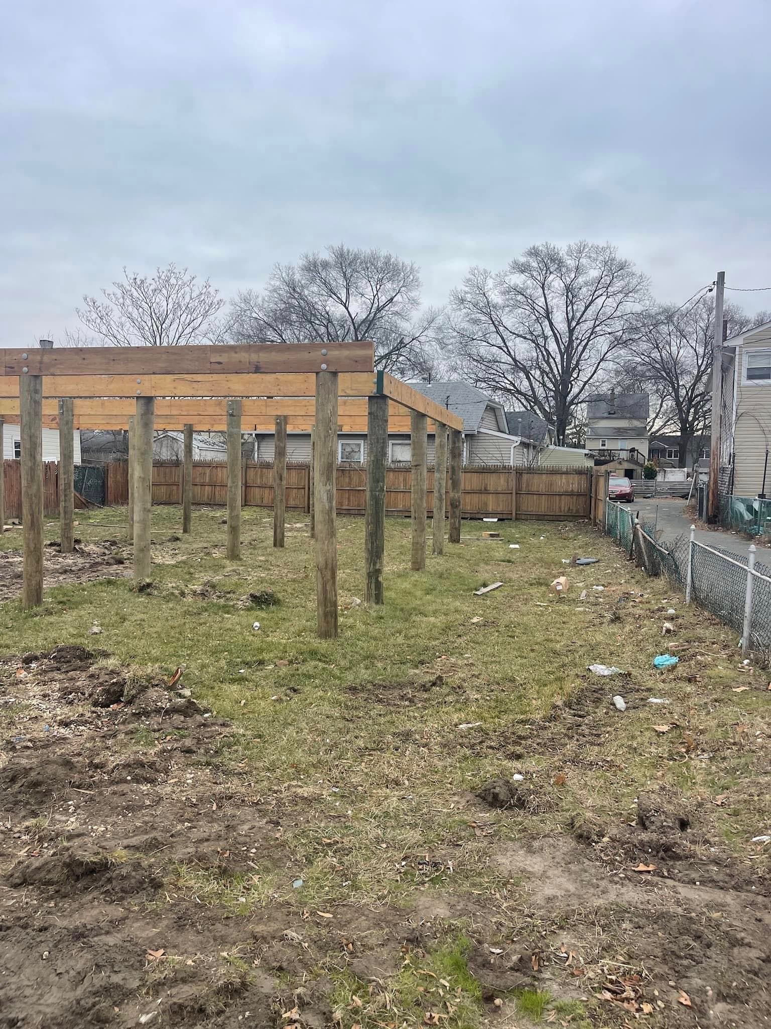 Jersey Shore custom home — from bare pilings to finished house — before